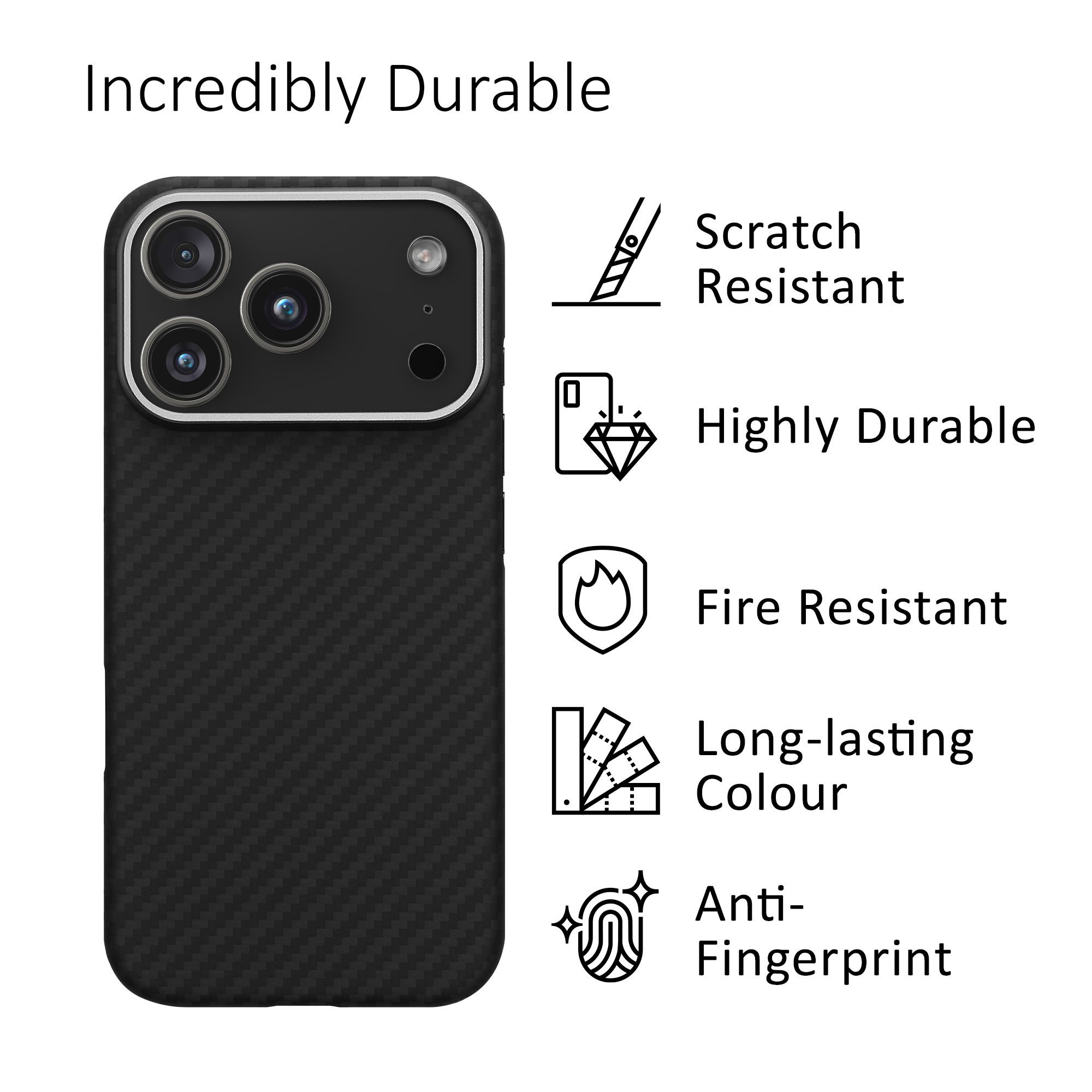 kalibri Smartphone-Hülle Hülle für Apple iPhone 17 Pro, Aramid Handy Schutzhülle - Smartphone Cover Case