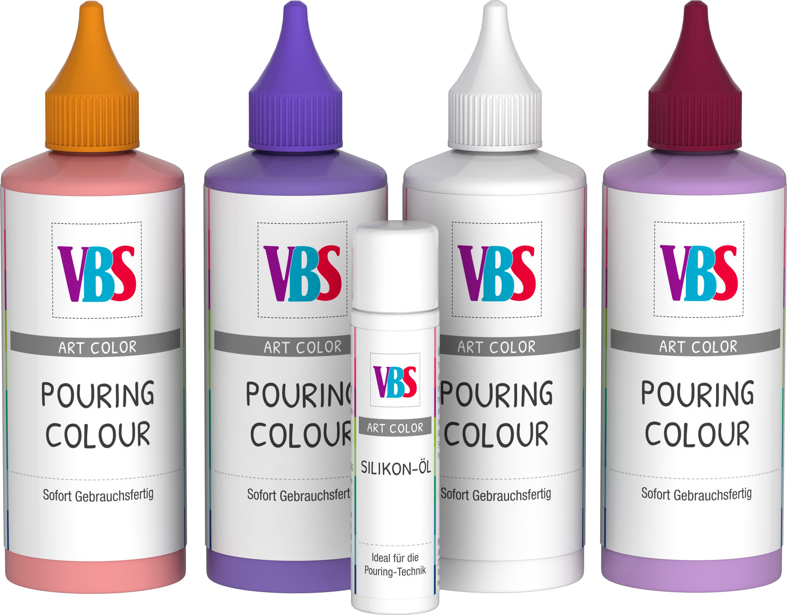 VBS Bastelfarbe Pouring Colour Flower, 5er-Set
