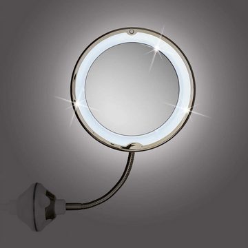 GNTM Schminkspiegel LED Kosmetikspiegel, beleuchtet Saugnapf 5x Vergrößerung
