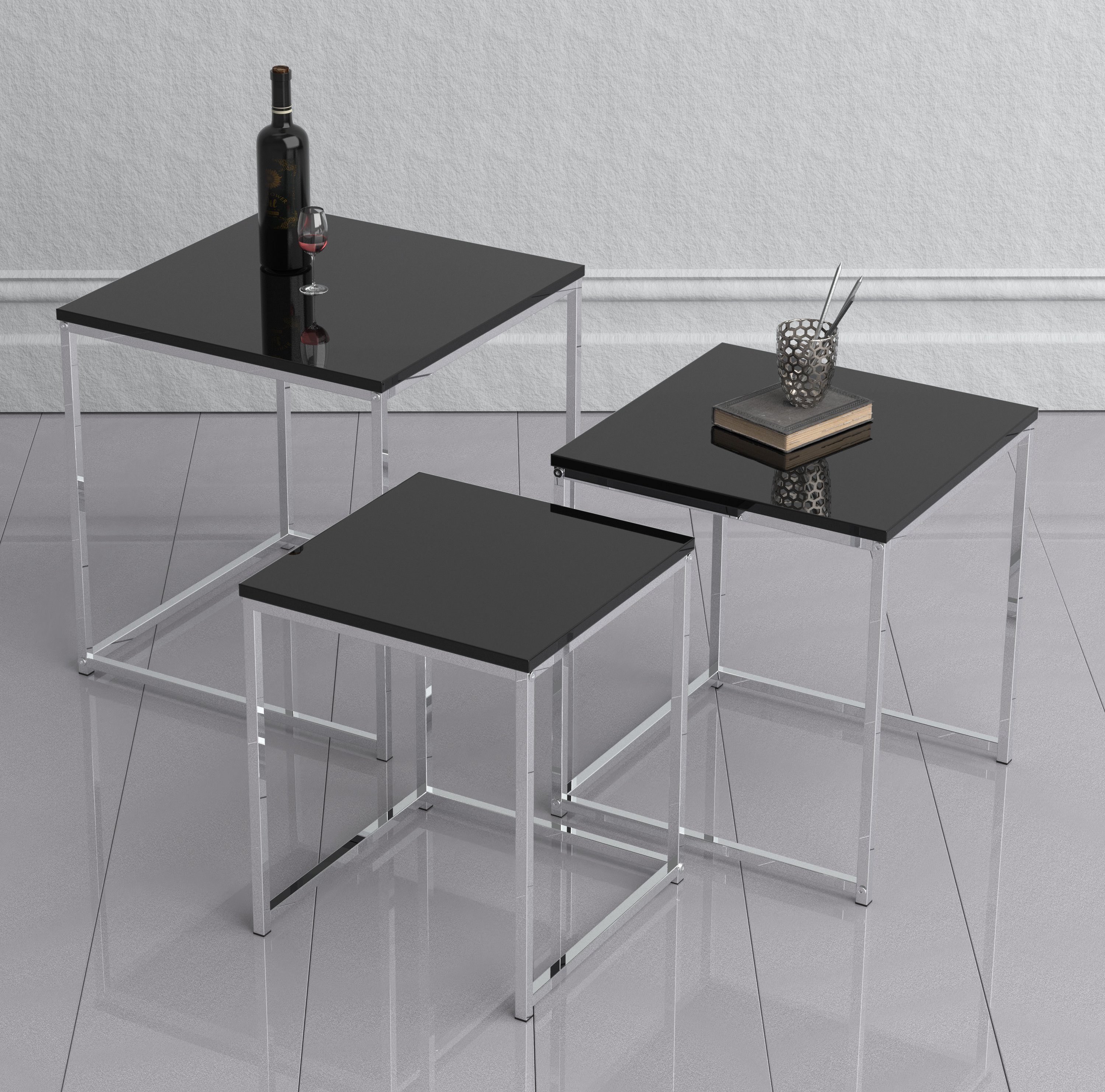 VCM Couchtisch 3-tlg. Set Beistelltisch Couchtisch Sofatisch, Pflegeleicht