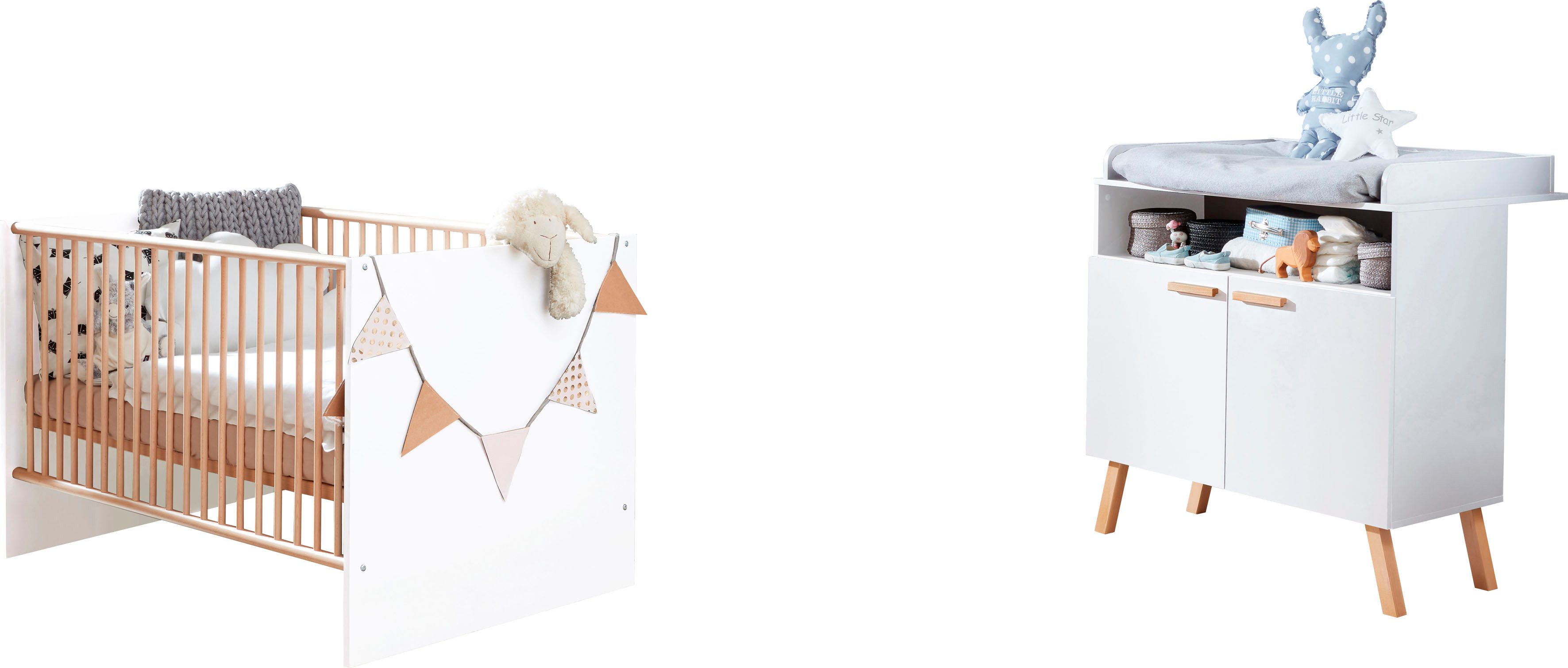 trendteam Babymöbel-Set Mats, (2-tlg), neutrales Design