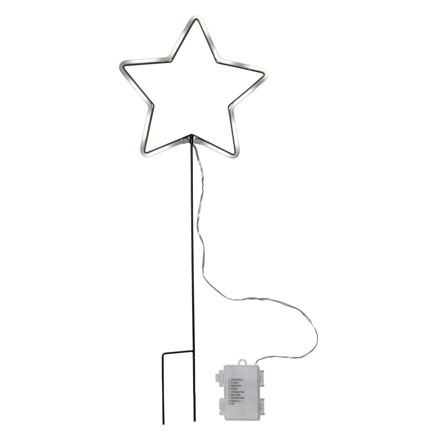 MARELIDA LED-Stern für außen LED Leuchtstern Lichterstern 8 Funktionen 58cm Außen Weihnachtsdeko, LED Classic, Neutralweiß (3300K bis 5300K)