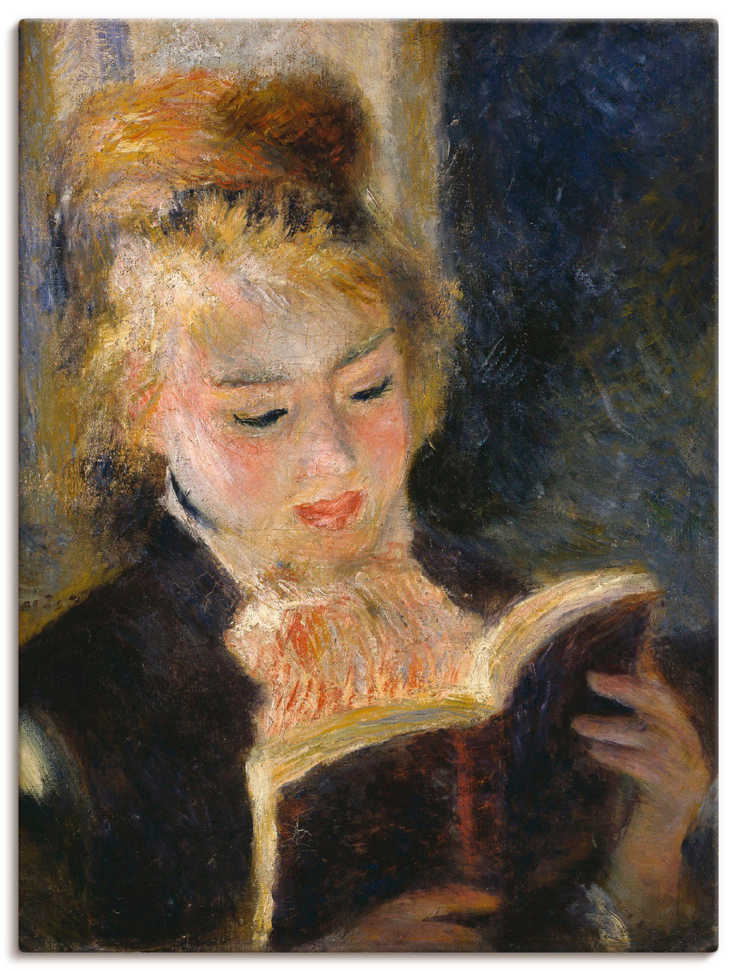 Artland Wandbild Lesendes Mädchen, als Wandaufkleber (1 Frau Poster oder versch. Größen St), in Leinwandbild