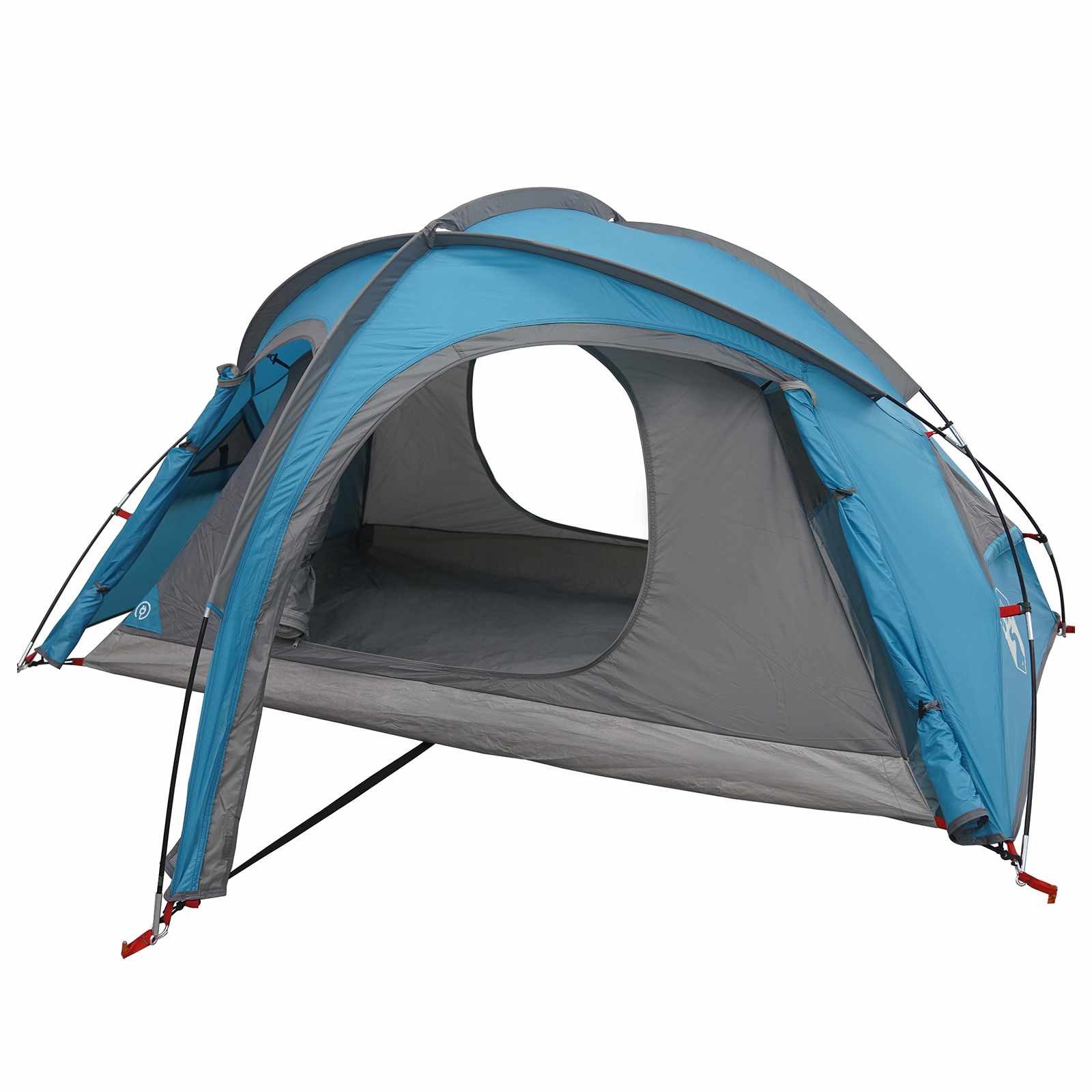 Kuppelzelt Trekkingzelt mit Regenplane wasserabweisend 2 Personen Blau