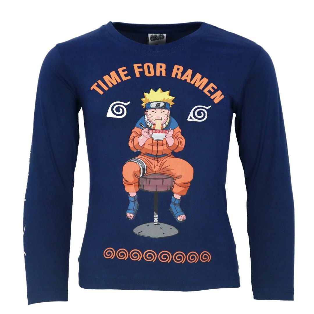 100% Naruto Jungen Gr. Anime Kinder bis langarm Naruto 104 Langarmshirt Baumwolle Shippuden 152, Shirt