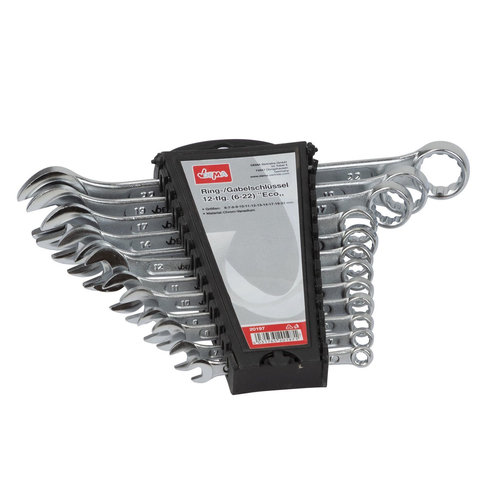DEMA Gabel- und Ringschlüssel Ring-/Gabelschlüssel 12 tlg.(6-22) ECO