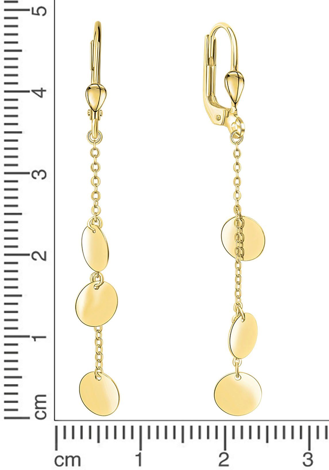 Firetti Paar Ohrhänger Schmuck Geschenk Gold 375 Ohrschmuck Patentbrisur Plättchen – Bild 2 von 2