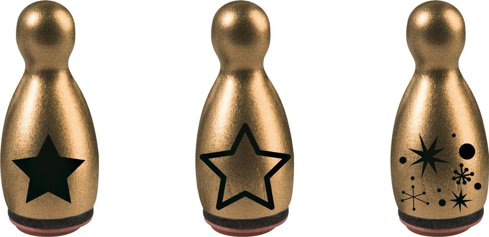 Heyda Heyda 204888650 Stempel-Figuren "Sterne & Kristalle"3er Stempelkissen