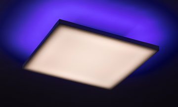 Rabalux LED Deckenspots "Faramir" Kunststoff, weiß, quadratisch, Einbau, 18W, rgb, 1400lm, dimmbar mit Leuchtmittel Dimmart: mit Fernbedienung batteriebetrieben mit Memoryfunktion, RGB