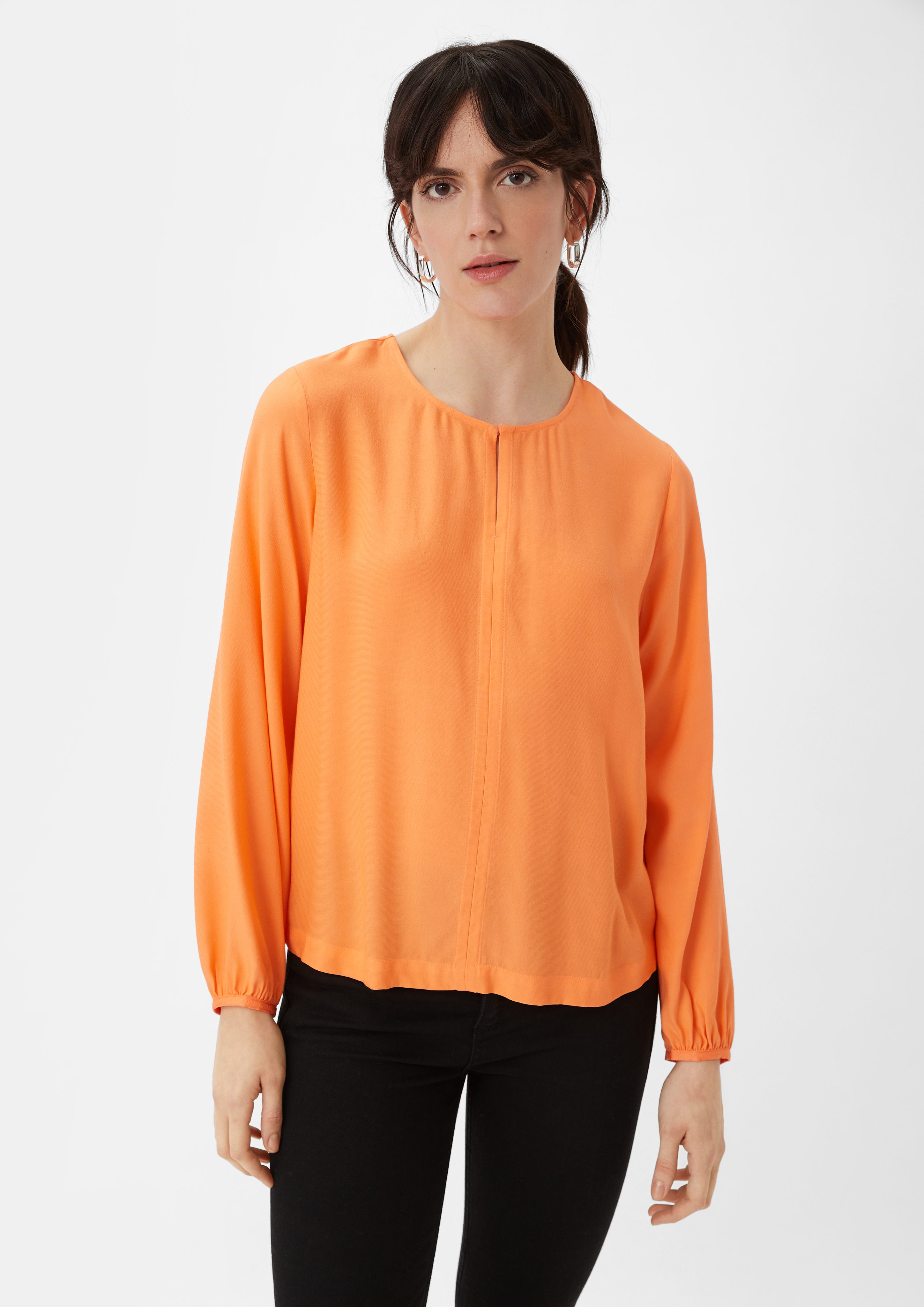 Langarmbluse Bluse aus Satin