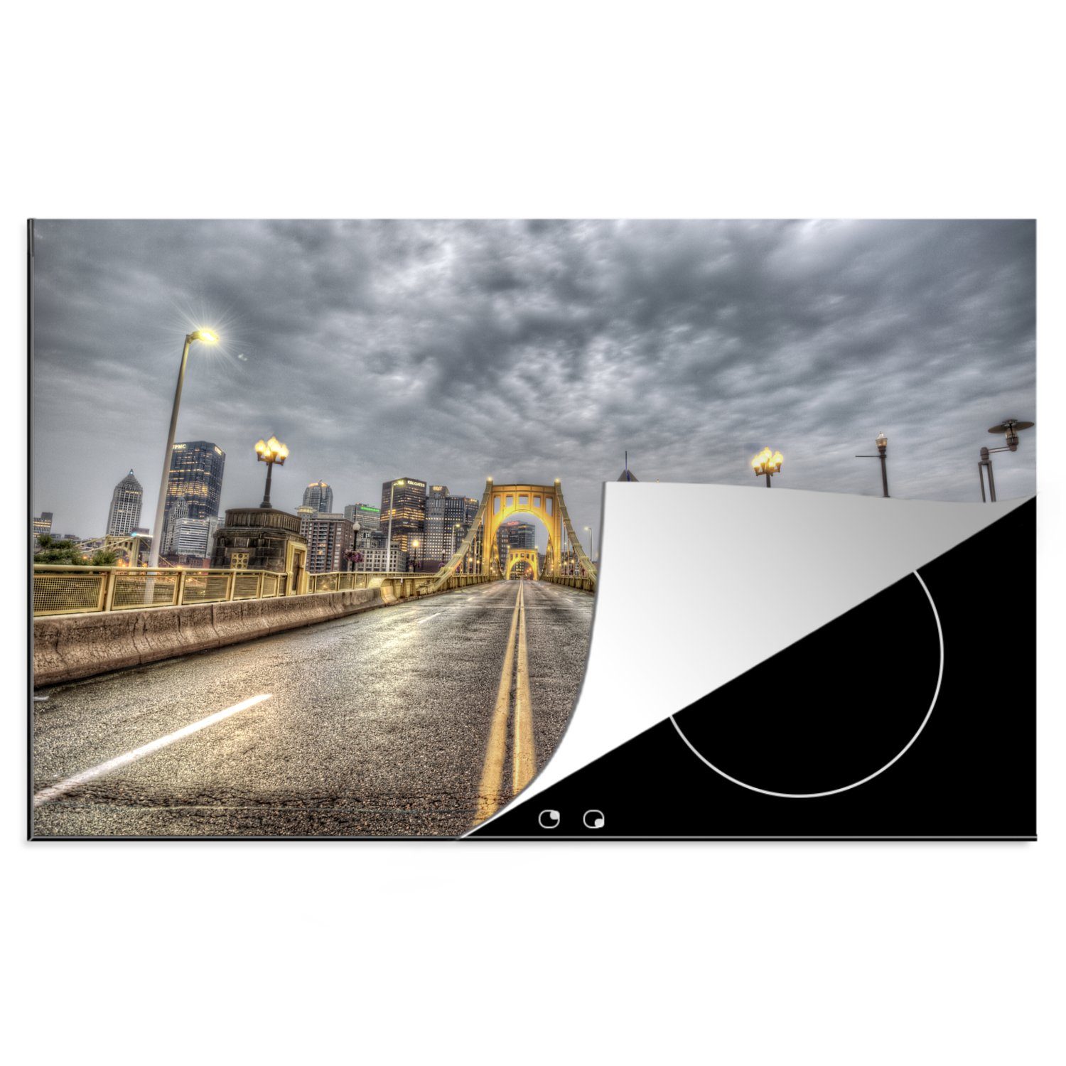 MuchoWow Herdblende-/Abdeckplatte Roberto-Clemente-Brücke in der Nähe von Pittsburgh in den Vereinigten, Vinyl, (1 tlg), 81x52 cm, Induktionskochfeld Schutz für die küche, Ceranfeldabdeckung