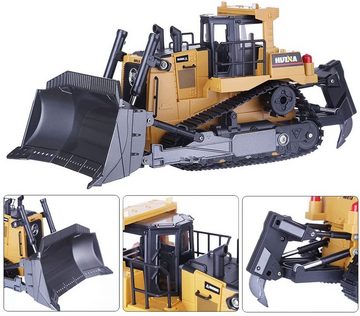 Esun RC-Auto RC Bulldozer Baumaschine Truck 2.4G Raupen Schwerlast Gabelstapler (Packung, Komplettset), Ferngesteuerter LKW Baufahrzeuge Spielzeug für Kinder Erwachsene