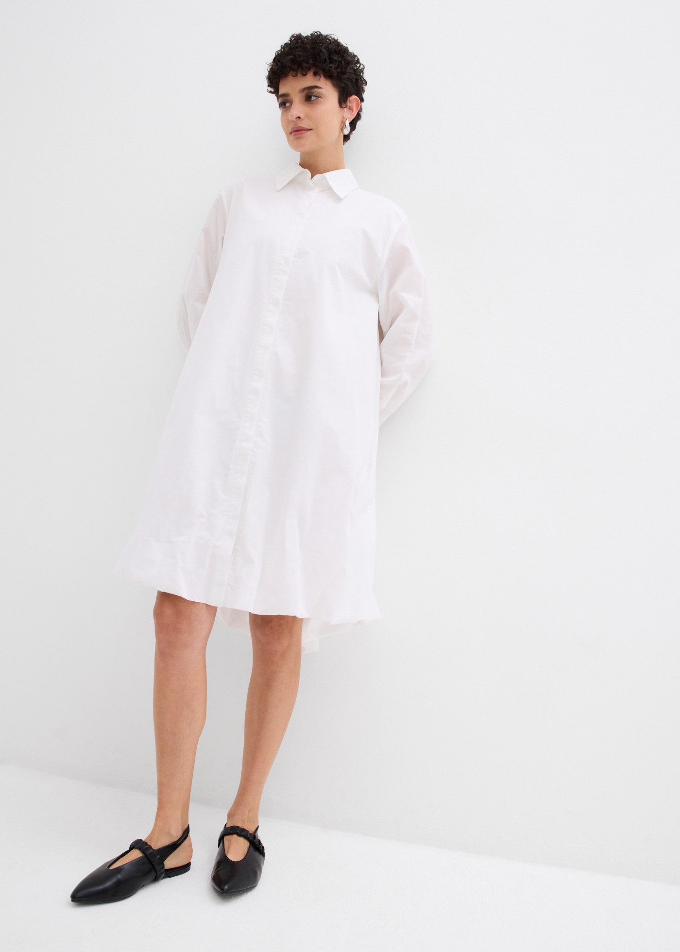 bonprix Hemdblusenkleid Oversize-Passform, mit Hemdblusenkragen
