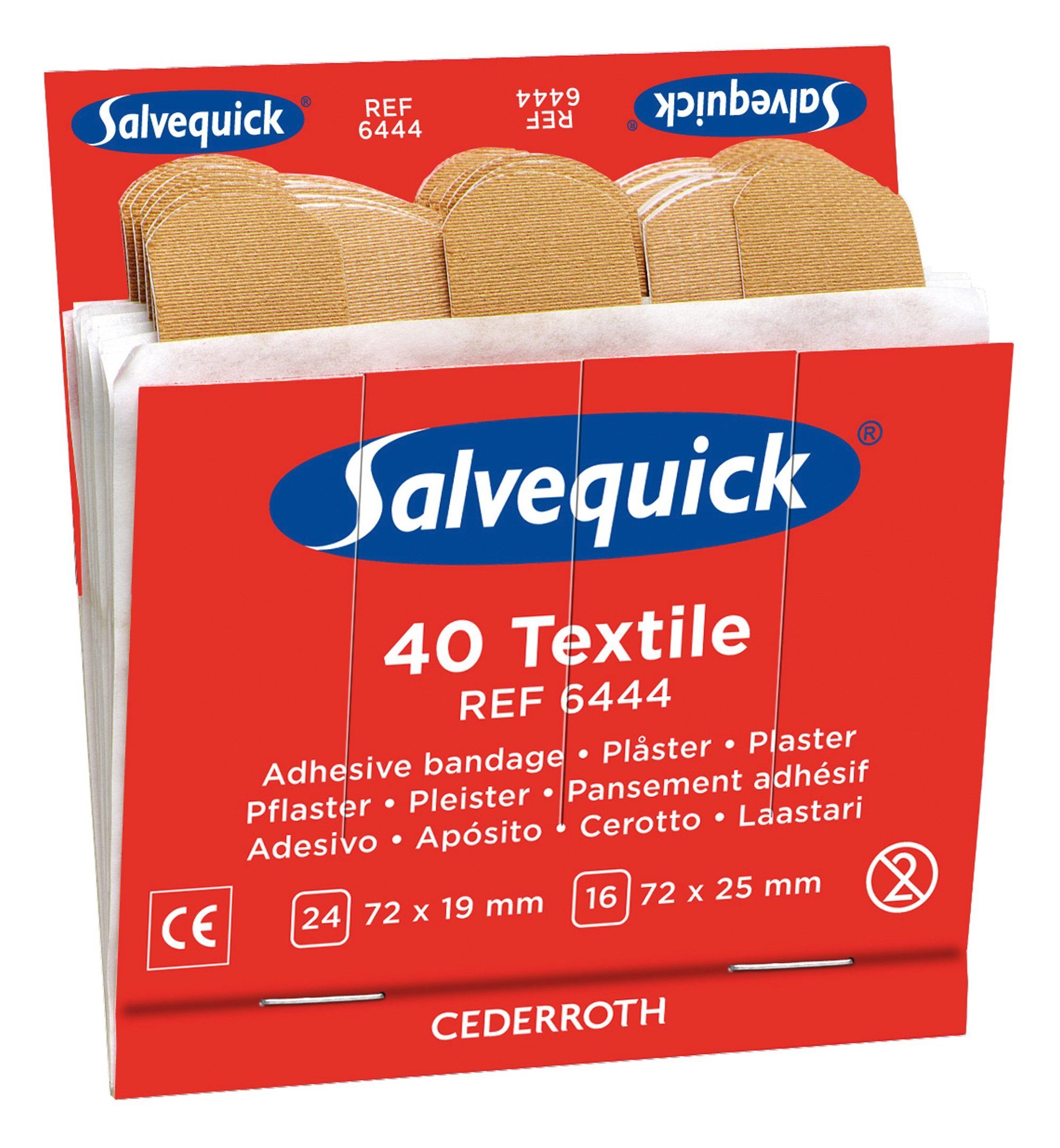Salvequick® Erste-Hilfe-Set, Nachfülleinsätze 6 x 40 Pflaster Textil