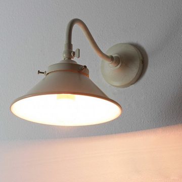 Licht-Erlebnisse Wandleuchte ALICE, ohne Leuchtmittel, Wandlampe Shabby Chic Weiß Bronze Premium Schlafzimmer Lampe