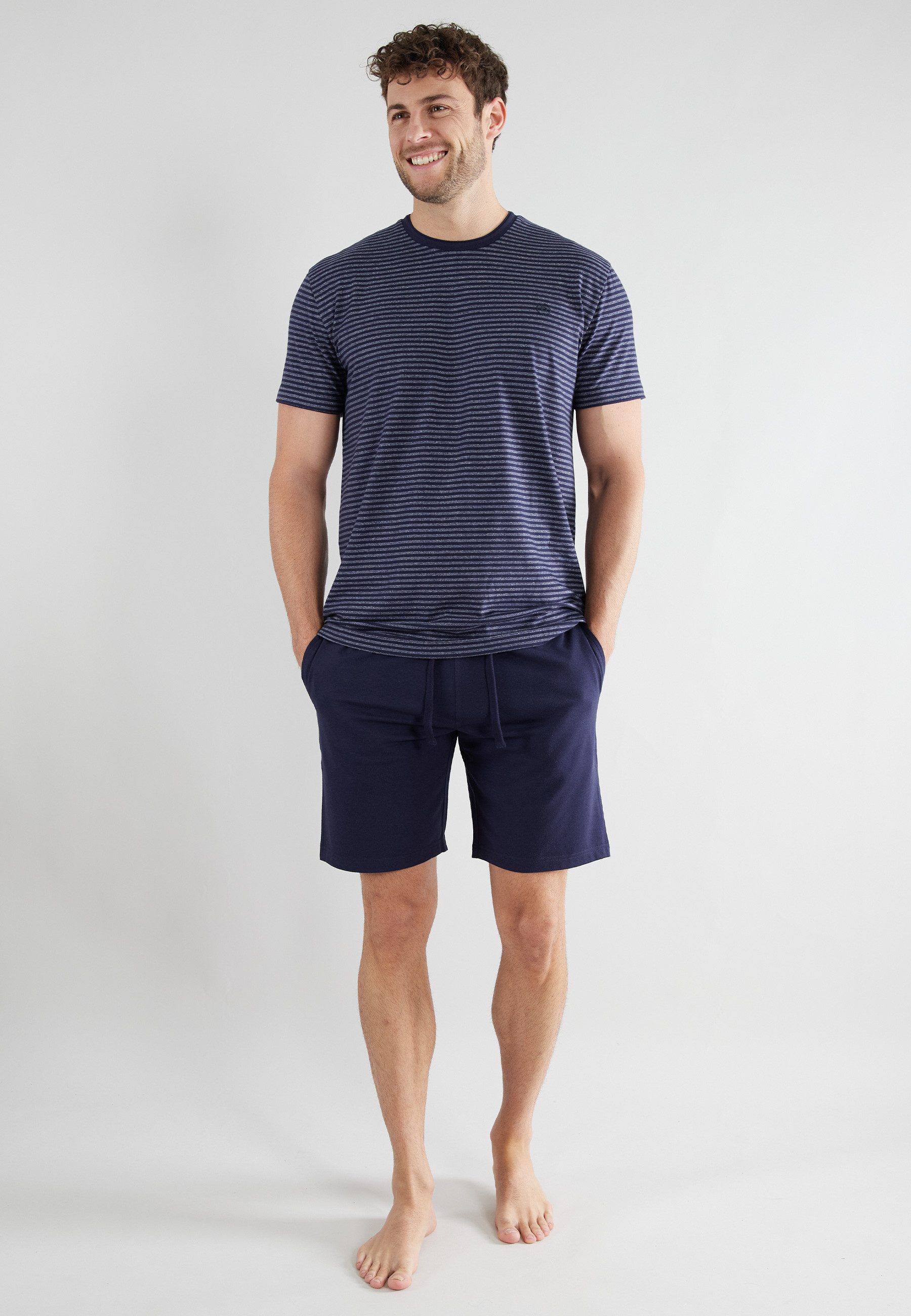 bugatti Shorty BUGATTI Herren Shorty blau quergestreift (1 tlg)