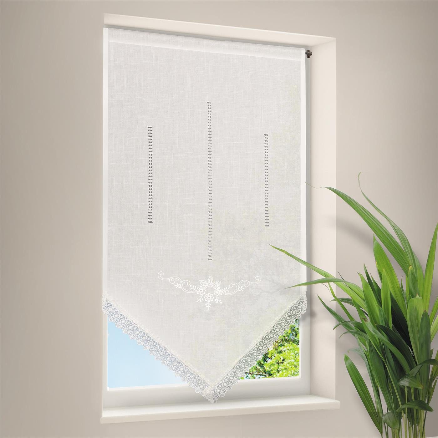 Gerster Gardine Gerster Fensterhänger bestickt B = 120 x H =60, halbtransparent