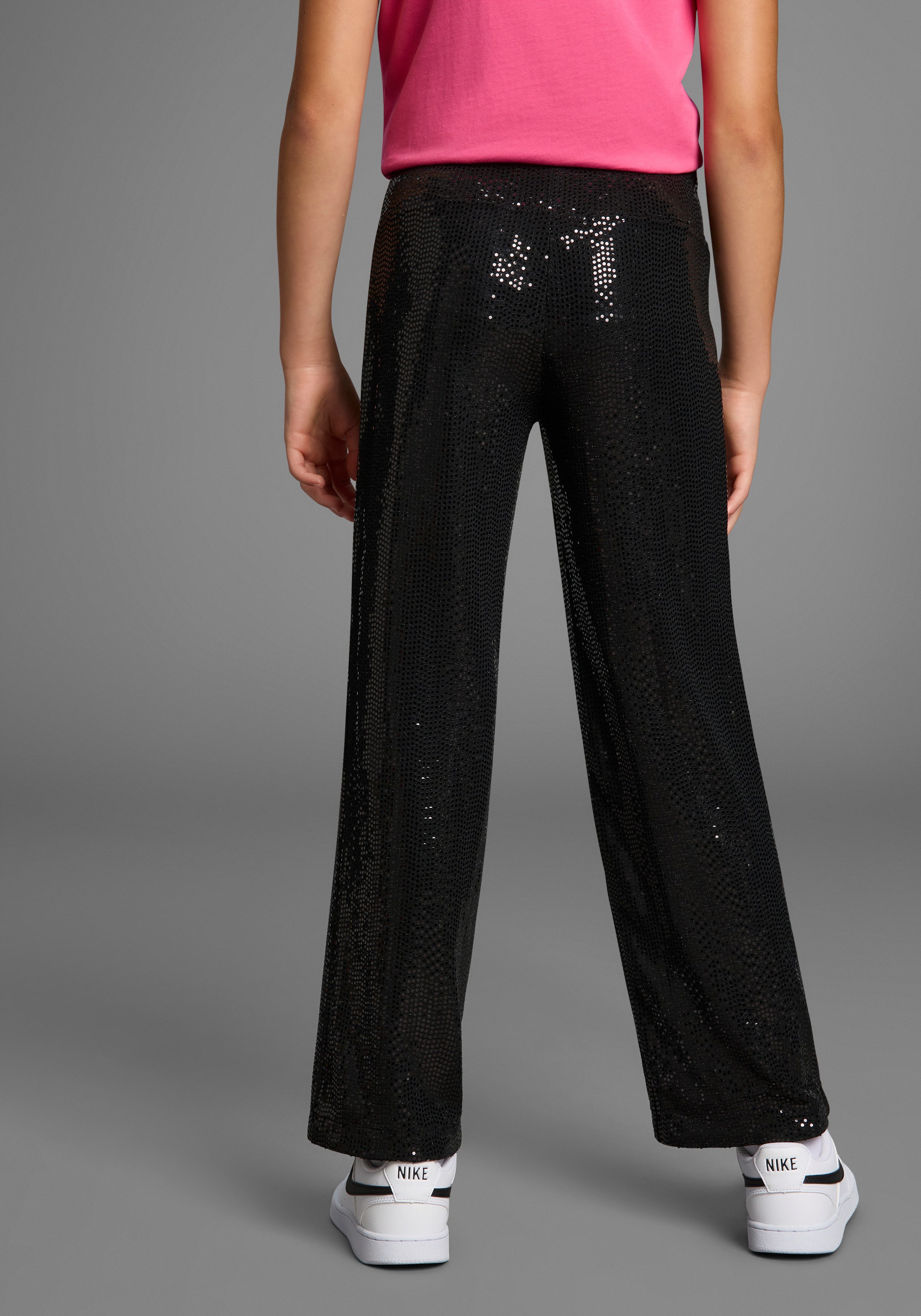 Bruno Banani Schlupfhose Glitzernde Hose mit weitem Bein, für Mädchen Für TEENS. Weite Pailletten-Hose – Bild 2 von 5