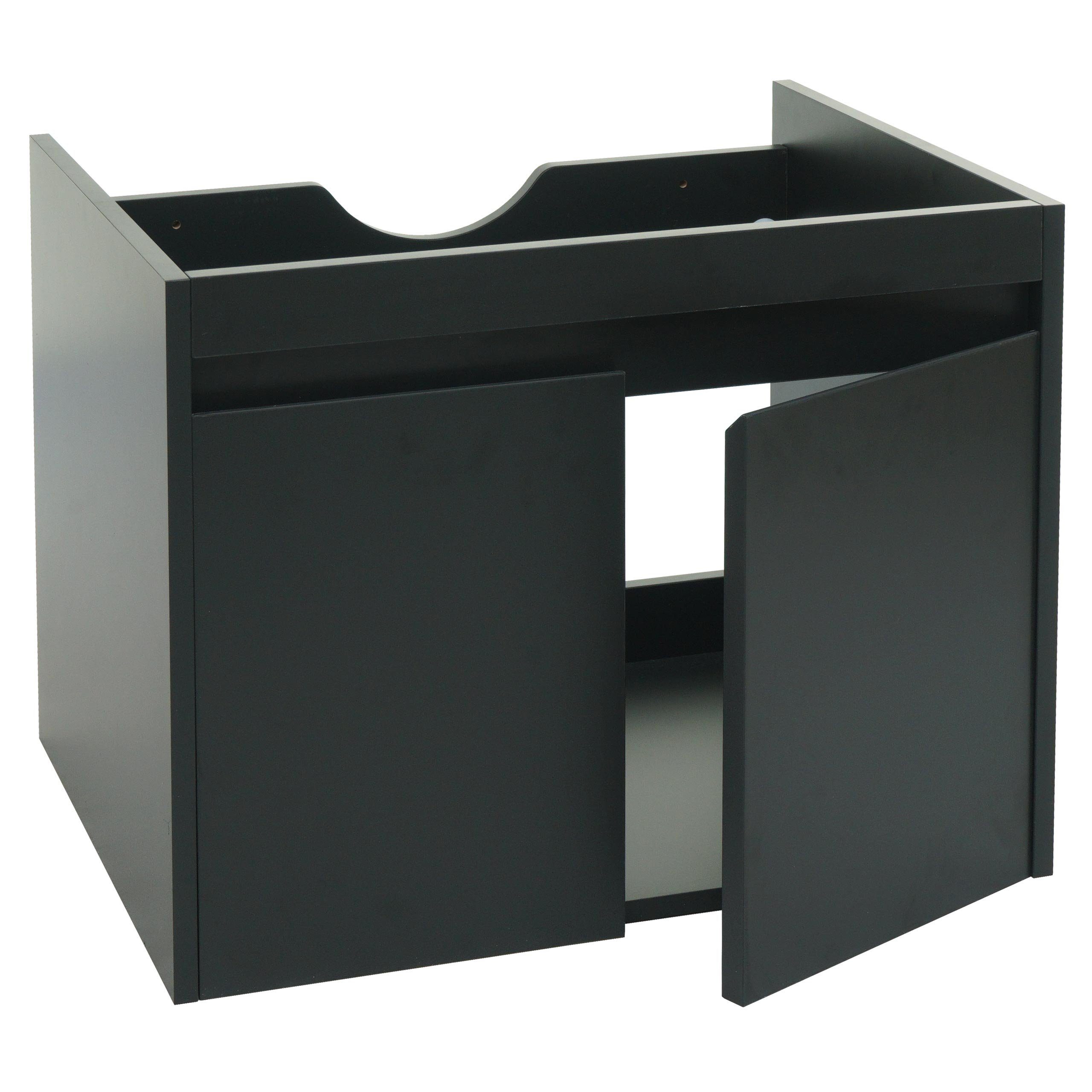 MCW Waschbeckenunterschrank MCW-L86-U Soft-Close-System, Aussparung für Siphon schwarz