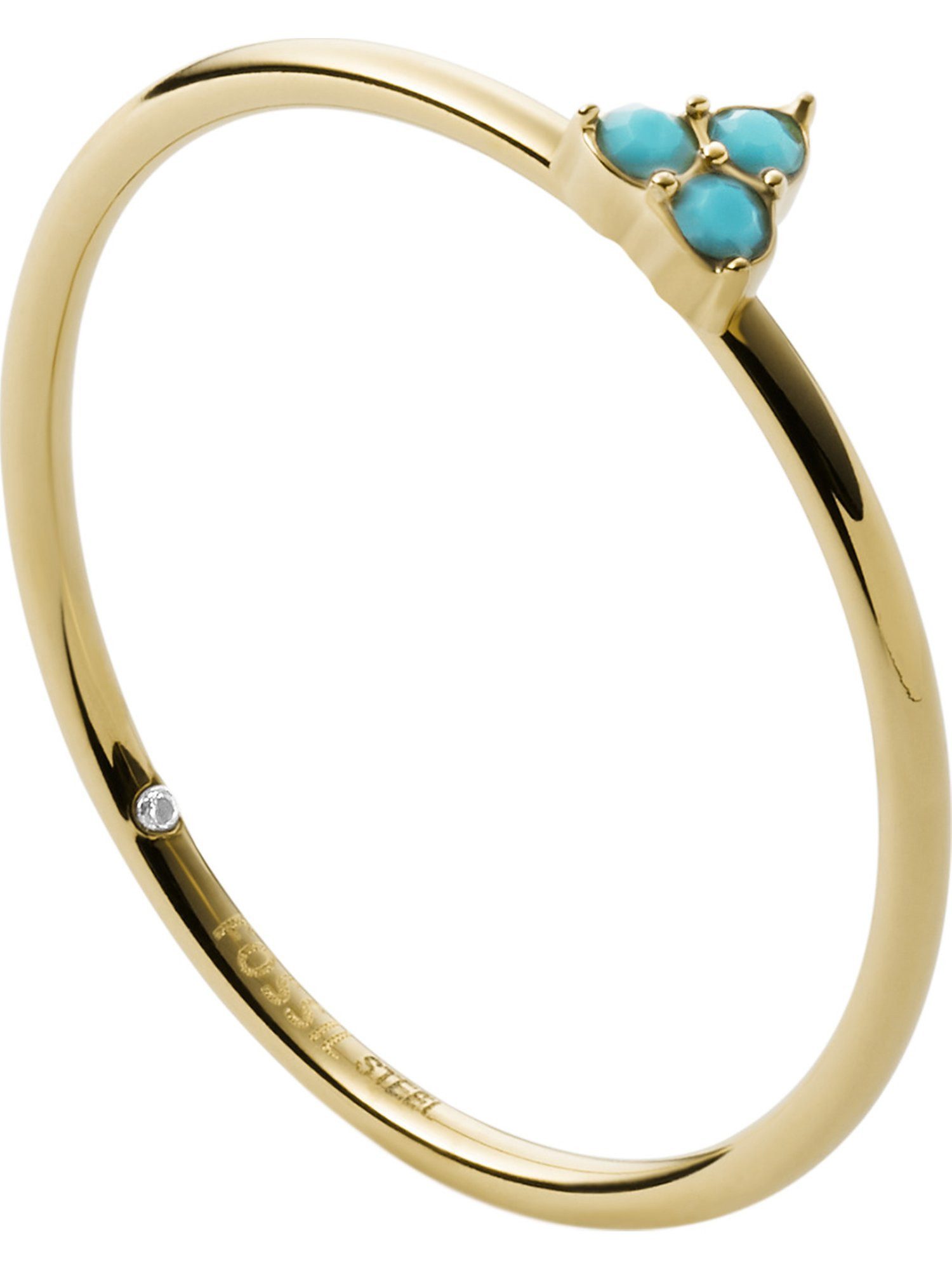 Fossil Fingerring Fossil Damen-Damenring Edelstahl Glasstein, günstig online kaufen