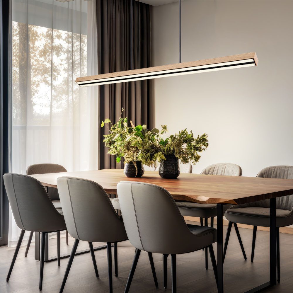 GLOBO LIGHTING LED-Hängeleuchte, LED-Leuchtmittel fest verbaut, Warmweiß, Holzleuchte Pendellampe LED Esstisch Pendelleuchte Holz rustikal, 3