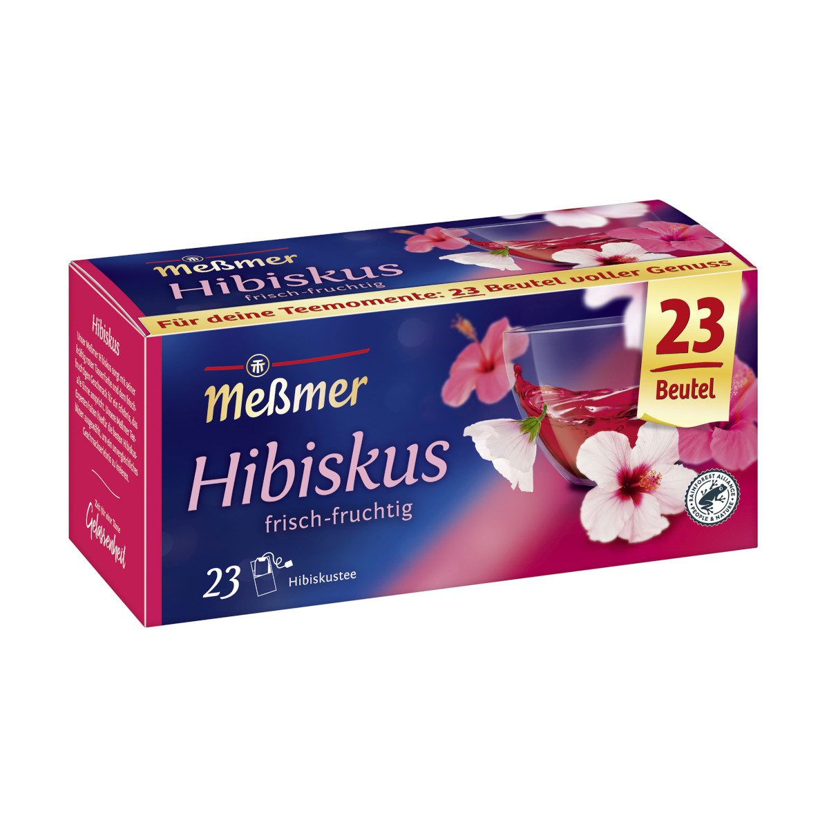 Meßmer Tee, Meßmer Hibiskus Früchtetee 23x2g Beutel fruchtig Packung 46g