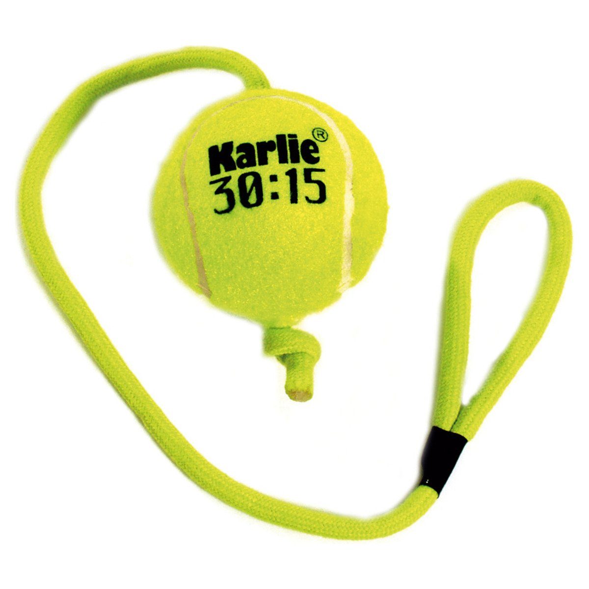 Hundespielzeug Karlie Spielball Tennisball Seil mit