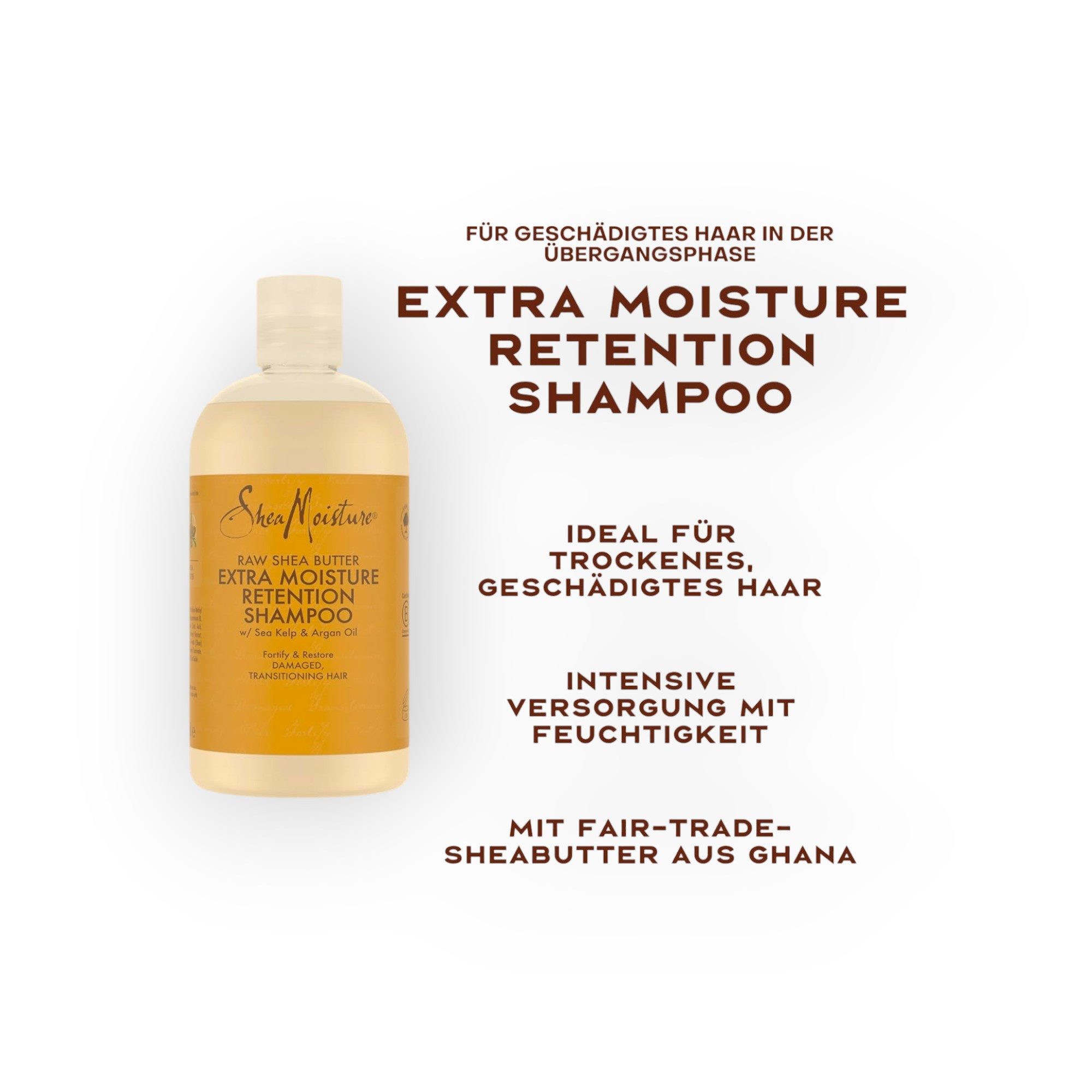 Shea Moisture Haarshampoo Shea Moisture RSB Moisture Retention Shampoo, intensive Feuchtigkeitspflege mit Sheabutter und schwarzem Rizinusöl