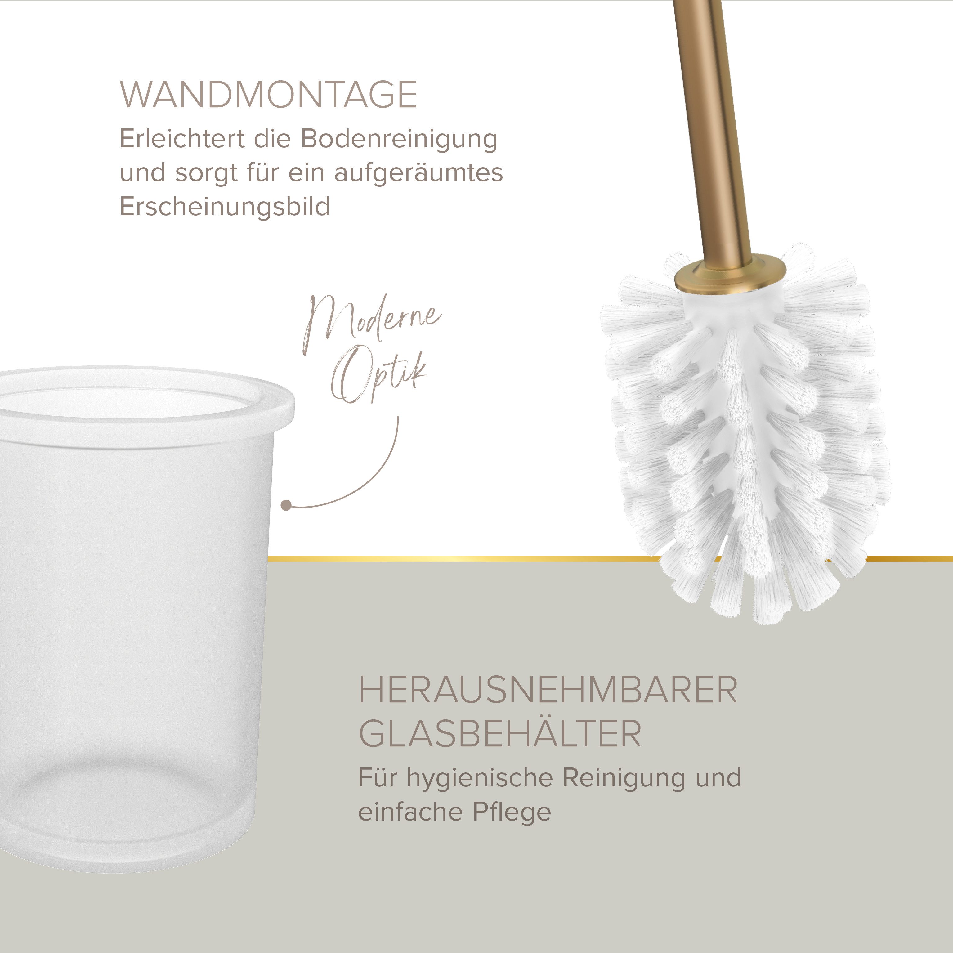 Lenz WC-Reinigungsbürste HYGGE, JUNA, platzsparende Wandmontage, einfache Reinigung – Bild 4 von 5
