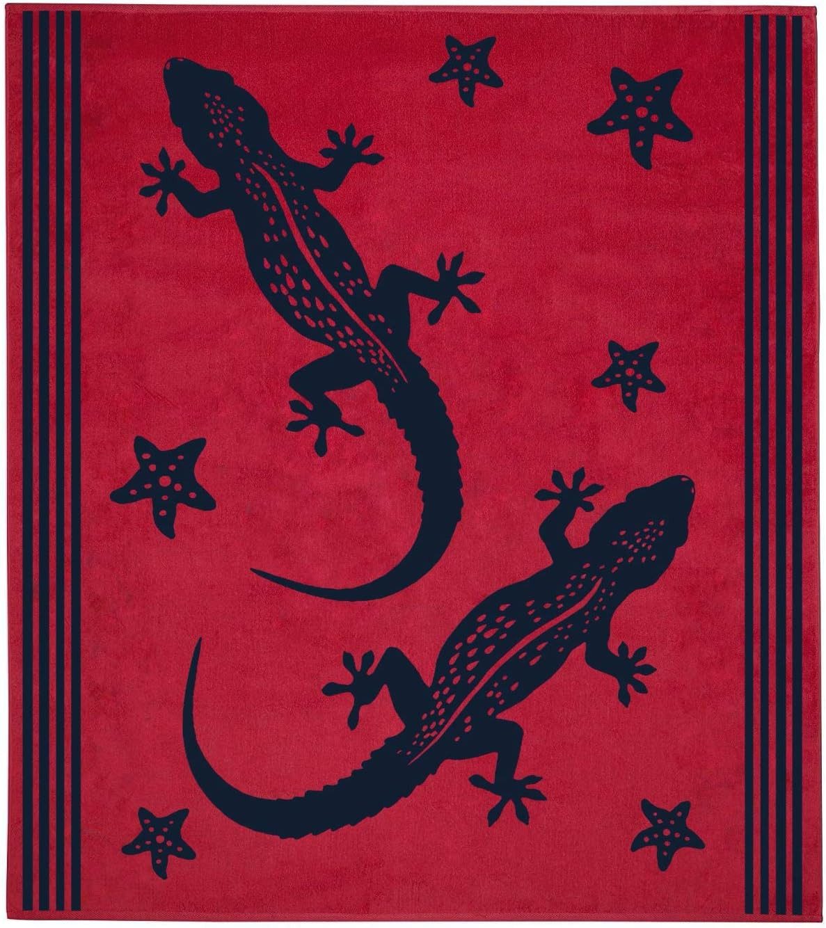 Delindo Lifestyle Strandtuch Tropical GECKO, XXL Strandlaken aus 100% ägyptischer Baumwolle, (1-St), Jacquard-gewebtes Motiv