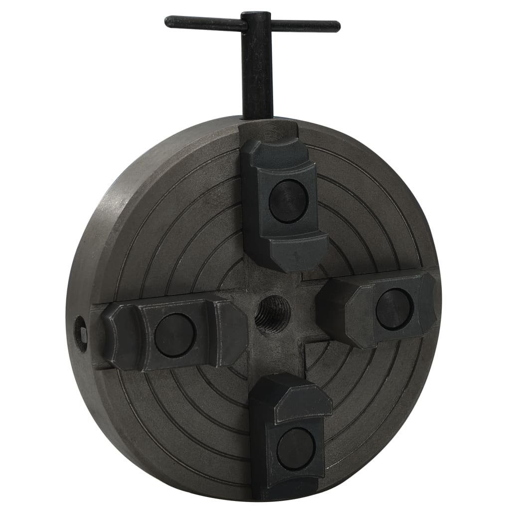 vidaXL Schraubstock 4-Backenfutter mit M18 Aufnahme Stahl Schwarz 150x63 mm