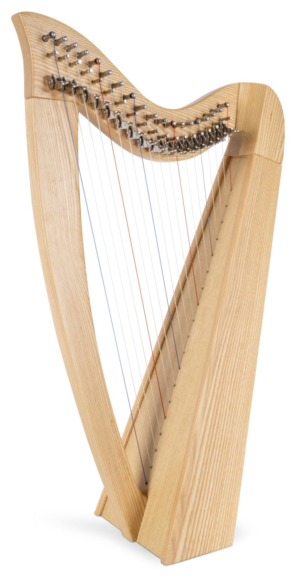 Classic Cantabile Konzertgitarre Keltische Harfe 19 Saiten, Inkl. Tasche und 2 Stimmschlüssel, Celtic Harp aus Eschenholz - Es-Dur gestimmt - Mit Halbtonmechanik