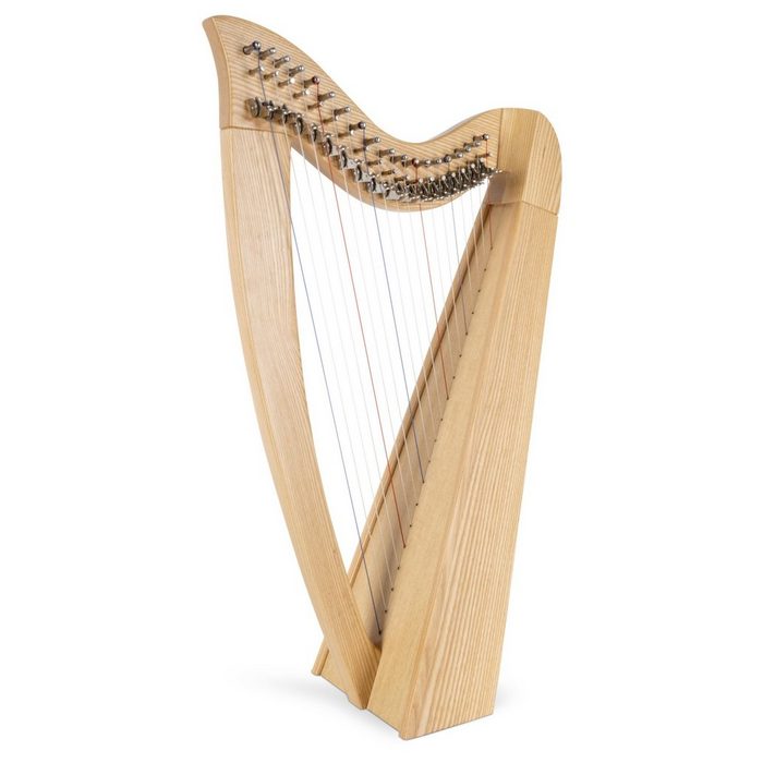 Classic Cantabile Gitarre H-19 Keltische Harfe 19 Saiten - Celtic Harp mit 19 Saiten - In Es-Dur gestimmt - Mit Halbtonmechanik - Aus Eschenholz - Inklusive Tasche und 2 Stimmschlüssel - Höhe: 73 cm