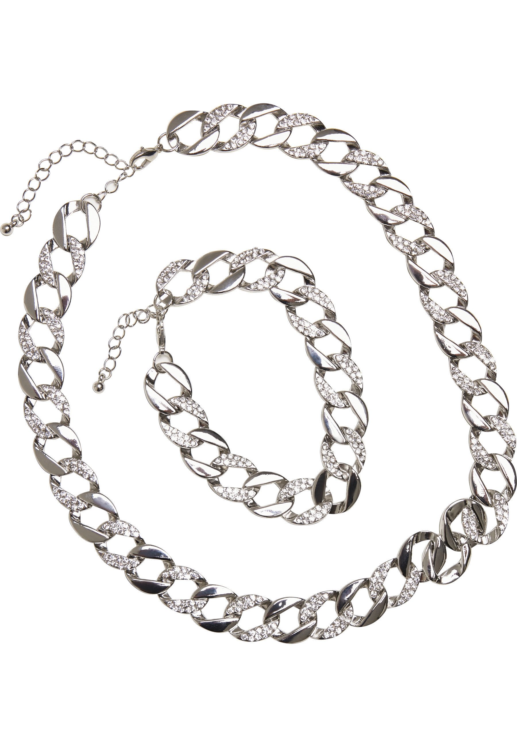 URBAN CLASSICS Bettelarmband Urban Classics Unisex Basic Diamond Necklace And Bracelet Set