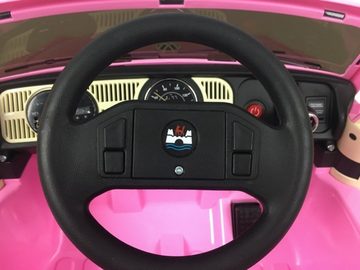 TPFLiving Elektro-Kinderauto Volkswagen Beetle mit Fernbedienung - 4 x 12 Volt - 7Ah-Akku, Belastbarkeit 30 kg, Kinderfahrzeug mit Sicherheitsgurt und Fernbedienung - Farbe: Pink