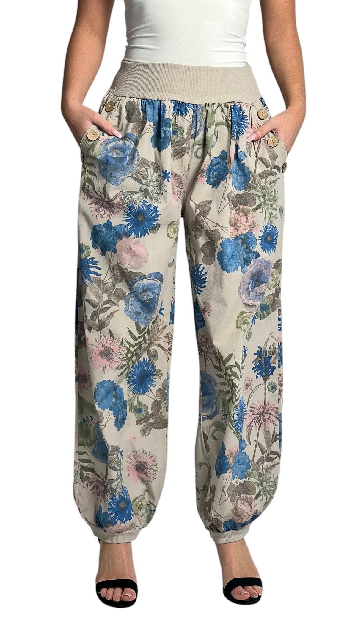 Mississhop Haremshose Baumwollhose Damenhose Aladinhose Blumenprint günstig online kaufen