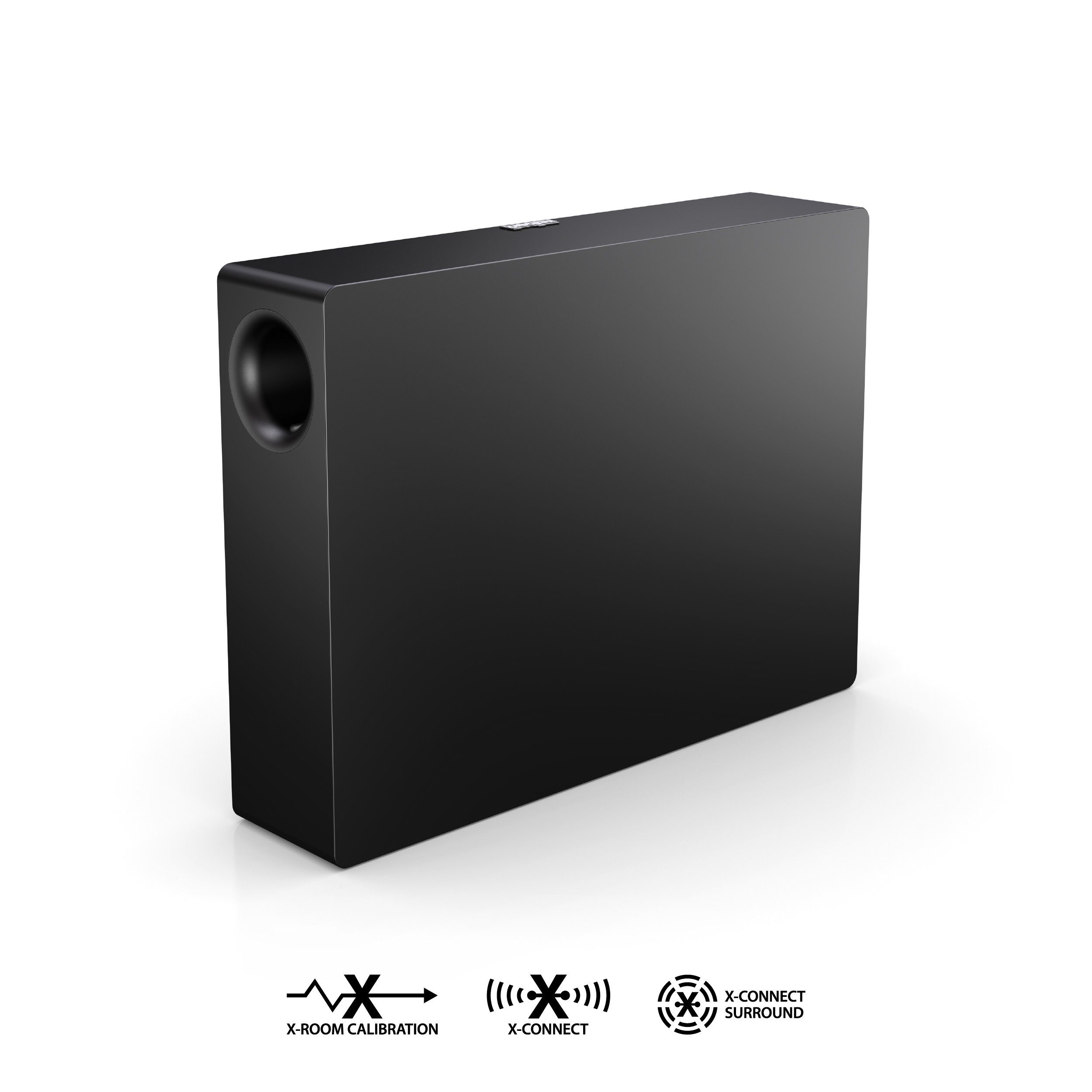 Nubert nuSub XW-800 slim Subwoofer (Bluetooth, X-Connect, X-Connect Surround, 180 W, Schlanker, Aktiver Downfire-Subwoofer)
