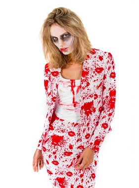 Opposuits Kostüm Scary Sherry, Ein Küsschen zum Abschied: elegant geschnittener Blutbad-Business-Anz