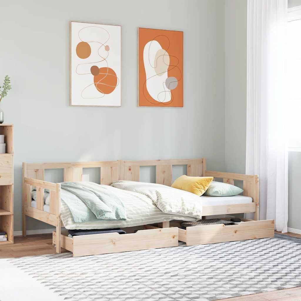 vidaXL Bett Tagesbett mit Schubladen 90x190 cm Massivholz Kiefer