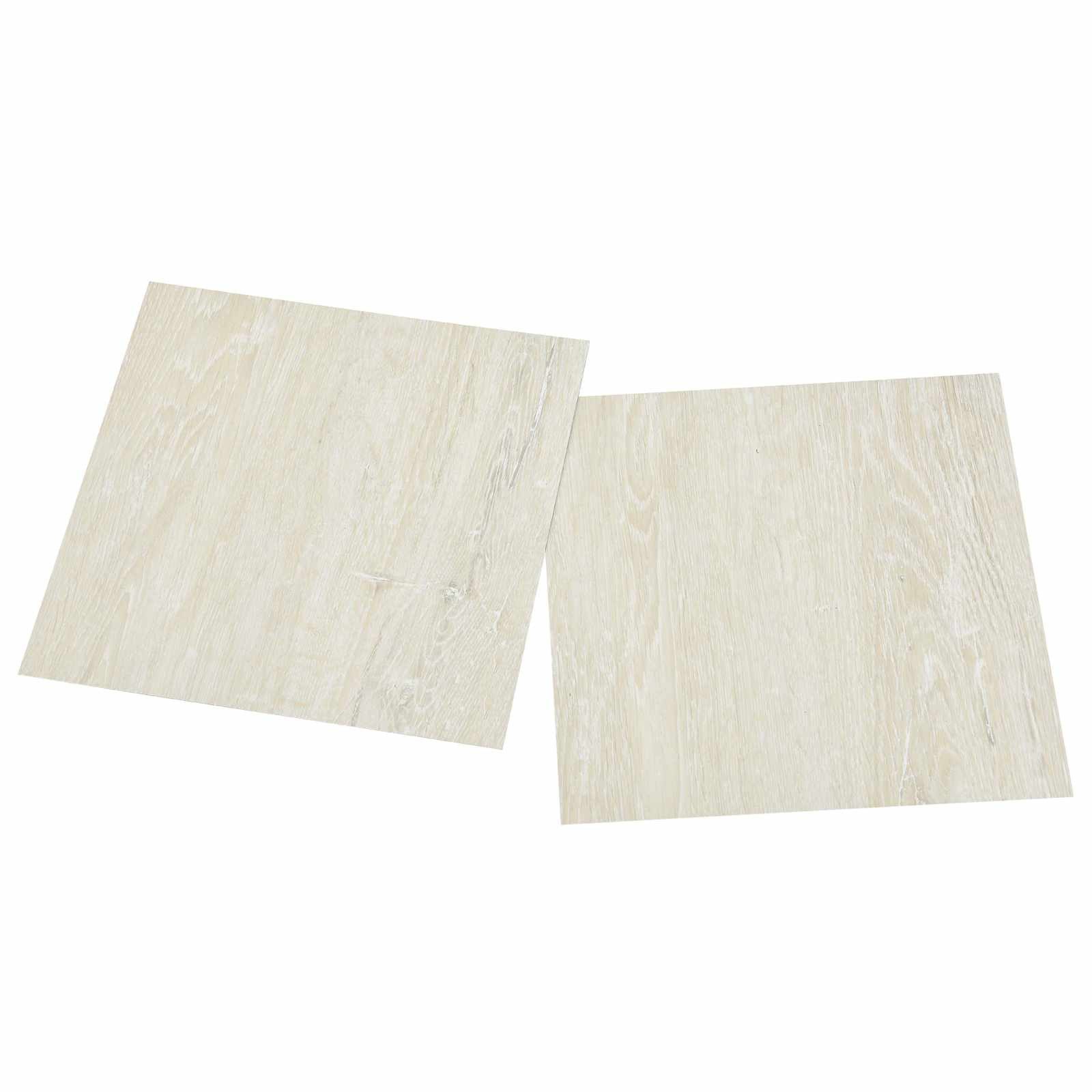 vidaXL Teppichboden Selbstklebende Bodenplanken Creme 30,5 x 30,5 cm 20 Stk. PVC, Quadratisch, Höhe: 0.15 mm