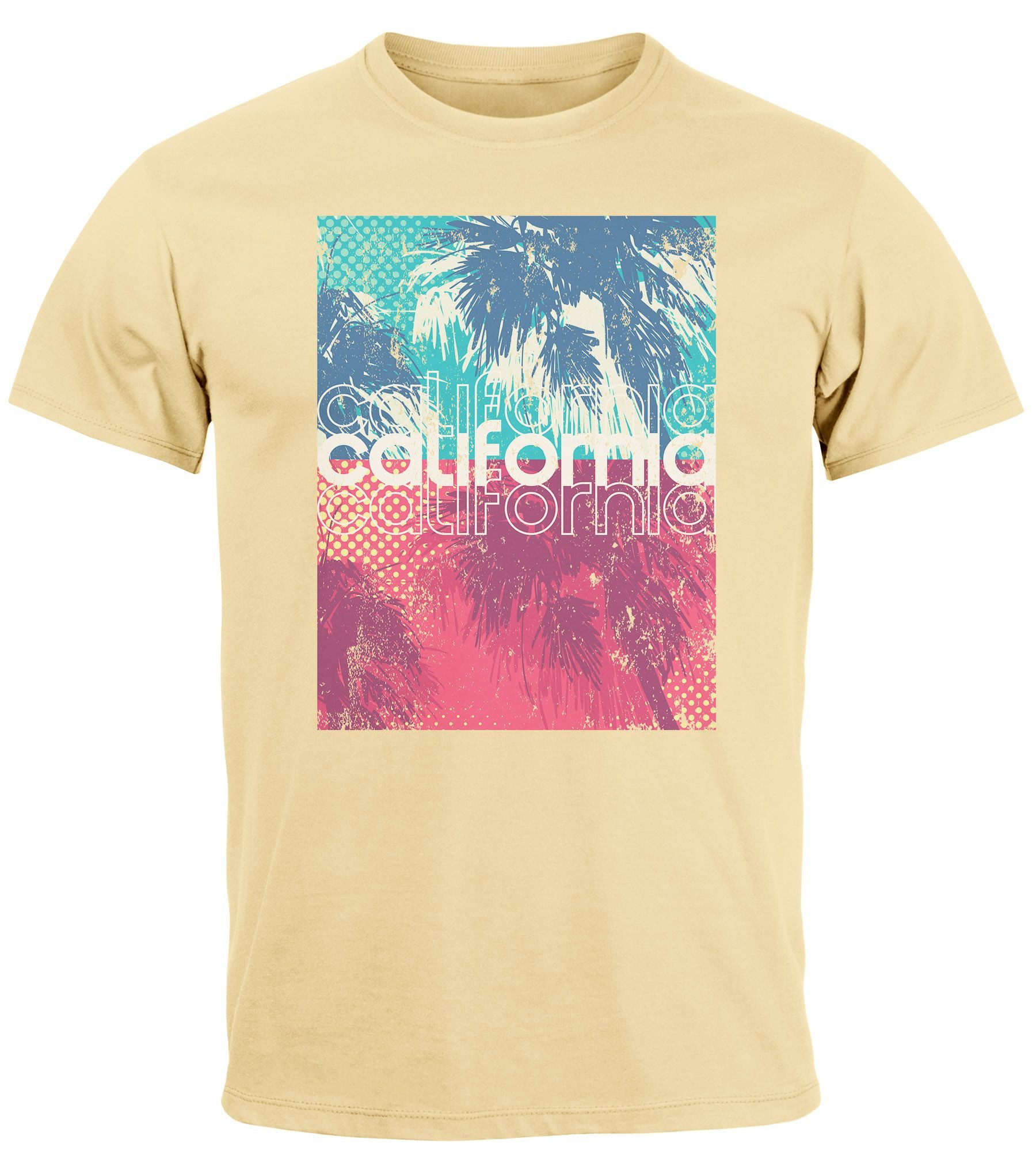 Neverless Print-Shirt Herren T-Shirt Top California günstig online kaufen