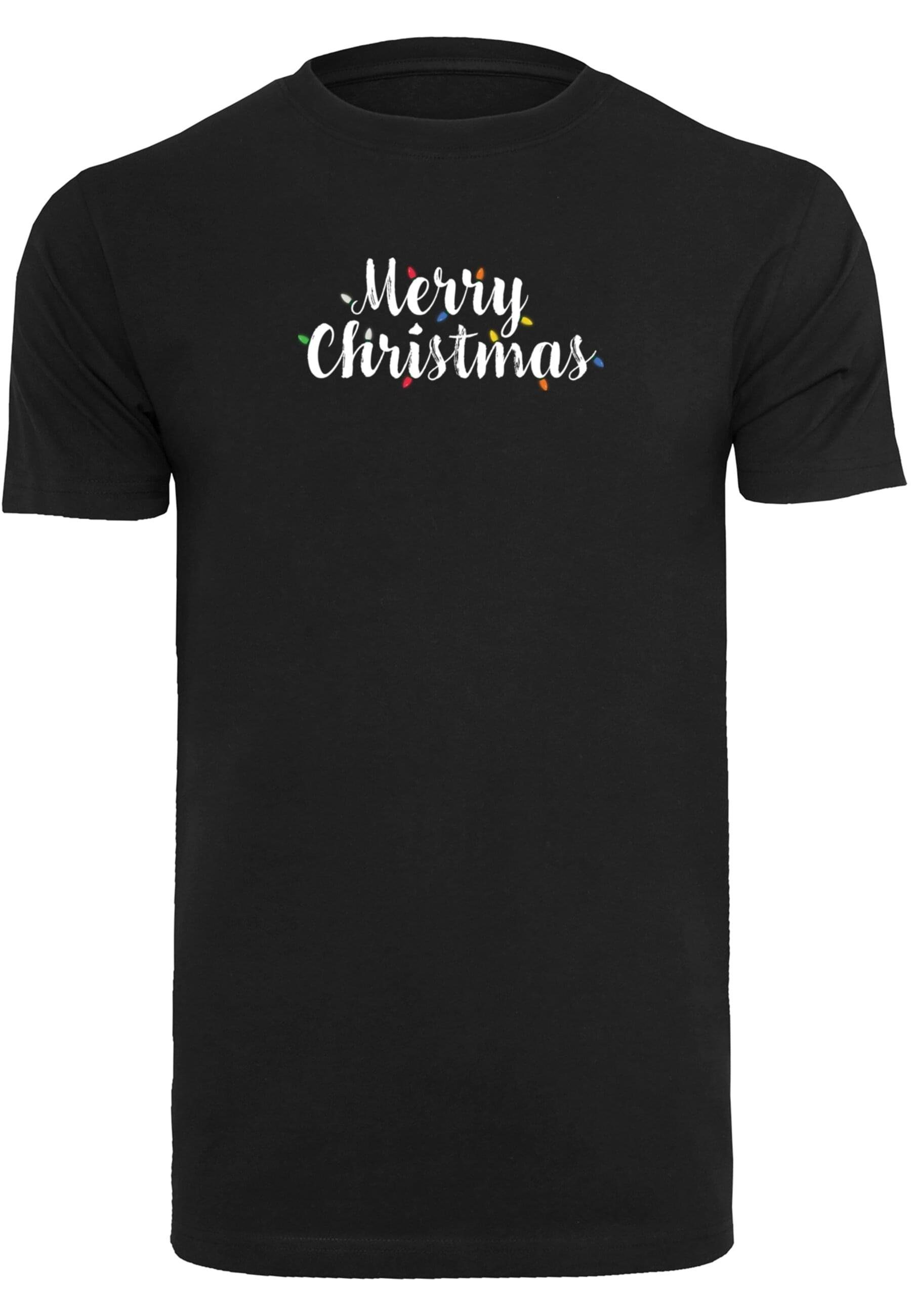 Merchcode T-Shirt Herren Merry Christmas Lights T-Shirt Round Neck (1-tlg) black