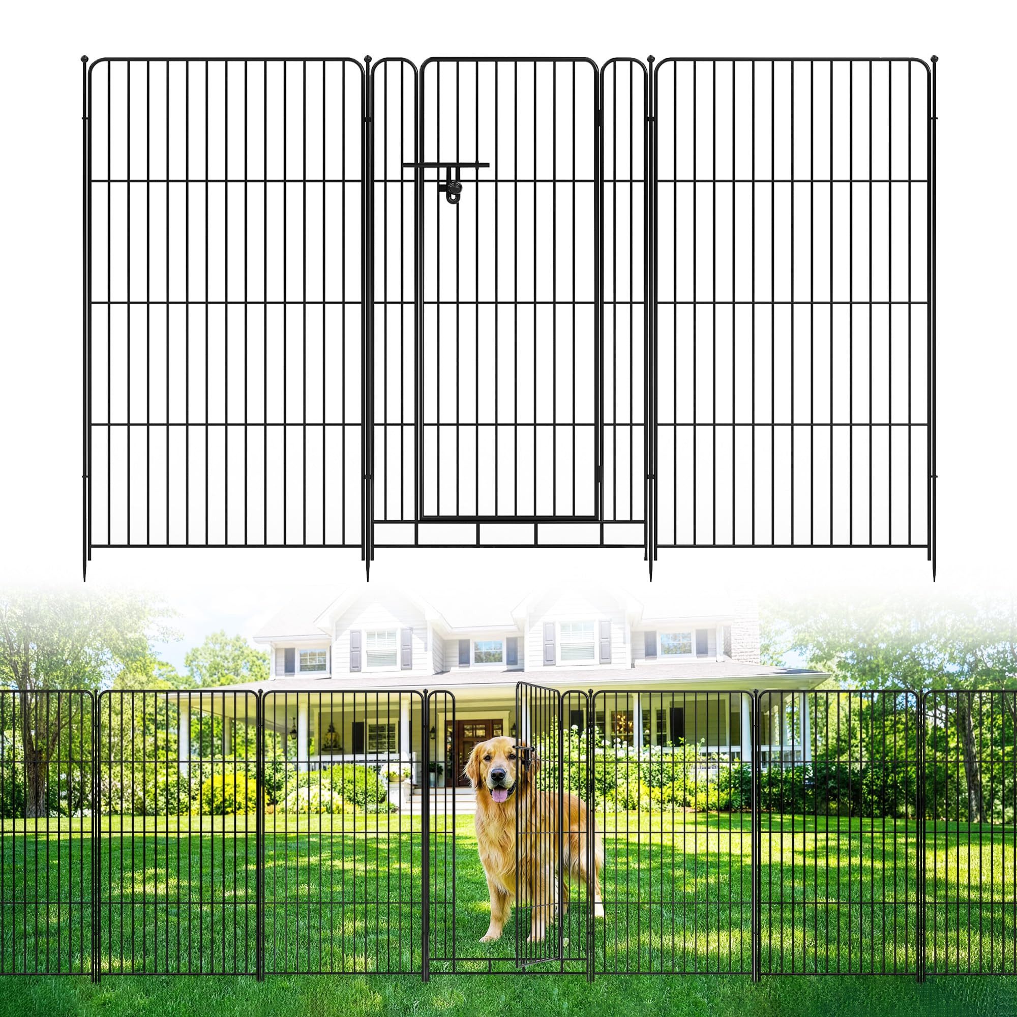 GarveeMore Zaunpfosten Gartenzaun für den Außenbereich, Tierbarriere, Rostfreies Metall