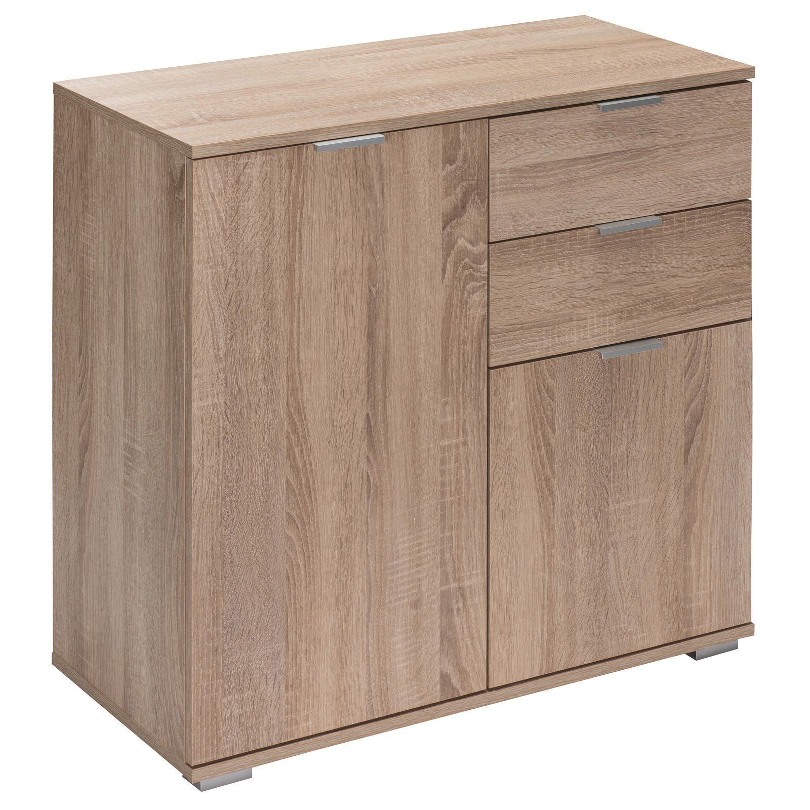 Casaria Kommode Alba DB121, 2 Türen 2 Schubladen 71x74x35 cm spiegelbarer Aufbau Holz