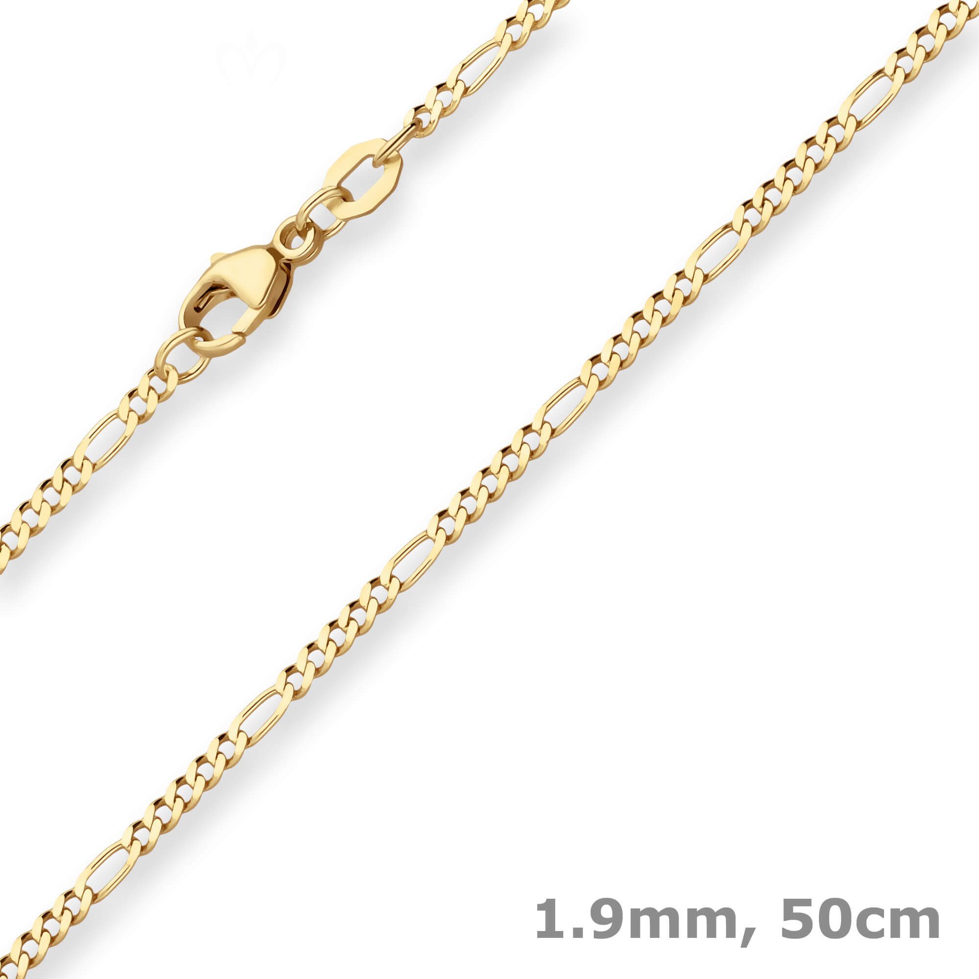 Schmuck Krone Goldkette 1,9mm Figarokette diamantiert aus 585 Gelbgold 50cm günstig online kaufen