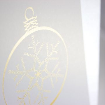 Bow & Hummingbird Grußkarte Grußkarte Weihnachtskugel (Umschlag in Weiß)