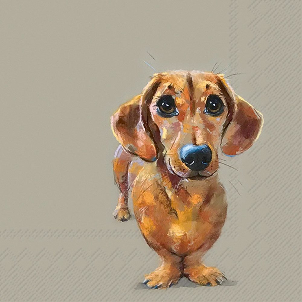 IHR Papierserviette Dackel Lenny, (20 St), 33x33cm