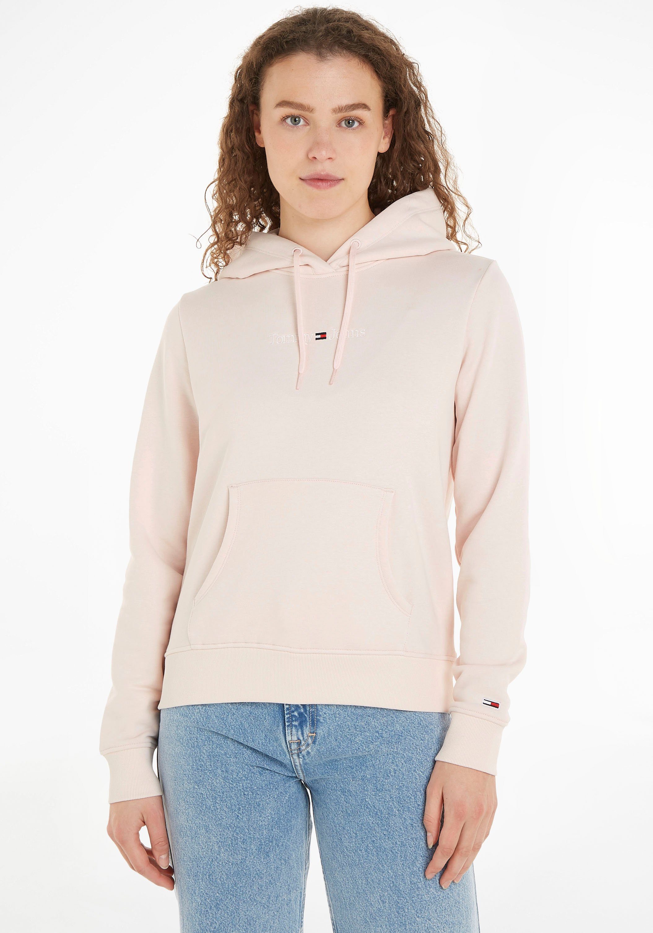 Tommy Jeans Kapuzensweatshirt TJW REG SERIF LINEAR HOODIE mit Tommy Jeans Logoschriftzug Faint-Pink