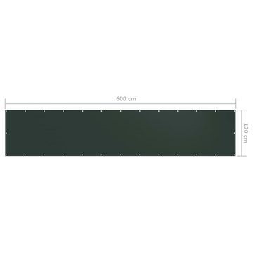 furnicato Sonnenschirm Balkon-Sichtschutz Dunkelgrün 120x600 cm Oxford-Gewebe