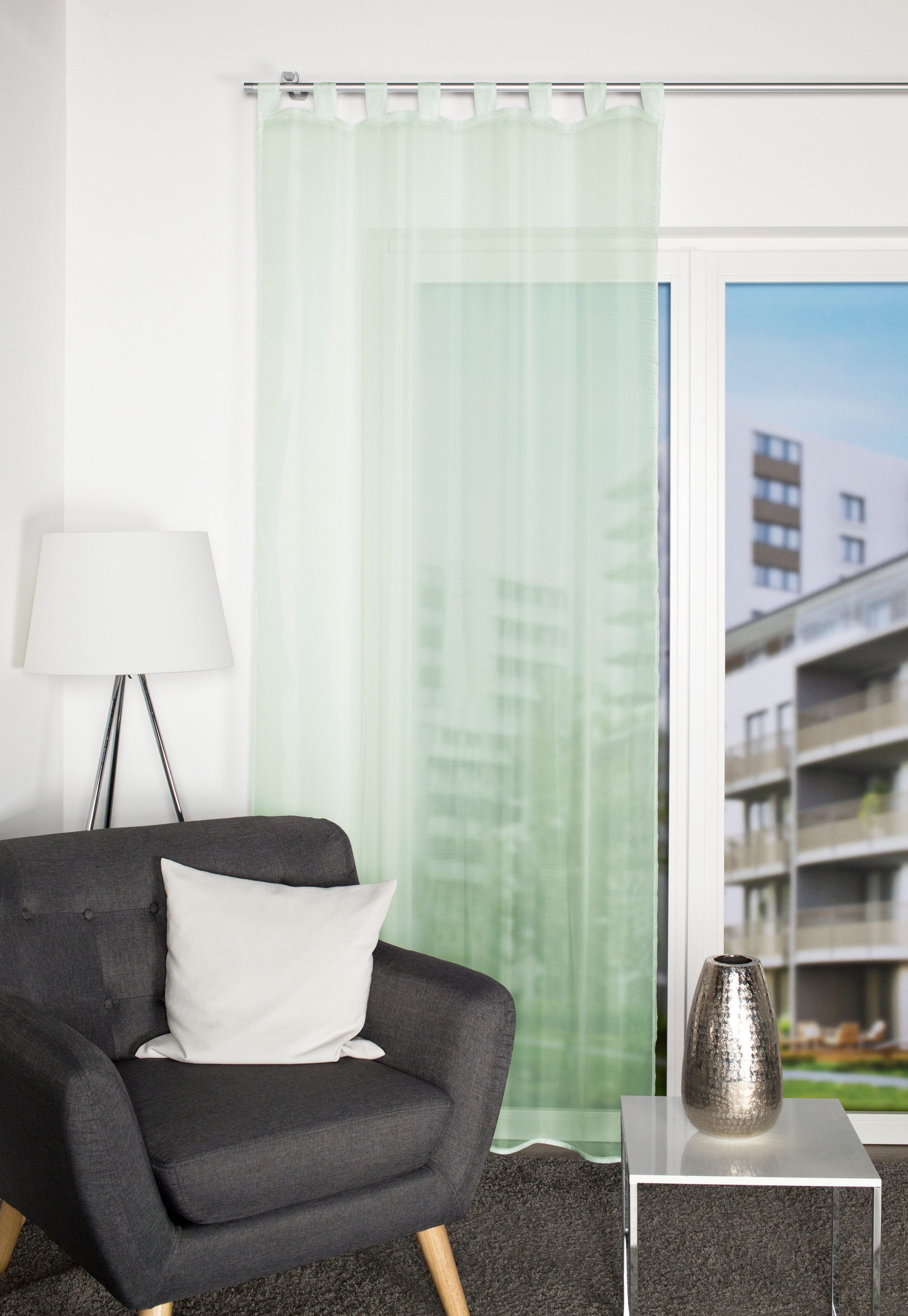 Home Basics Vorhang Schlaufenschal 49041 NESSI Transparentvoile, 245x135 cm günstig online kaufen